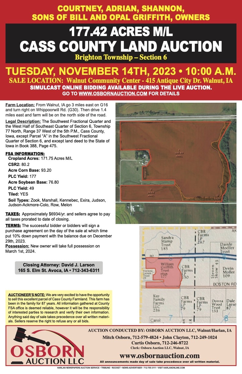 NOV 14 CASS COUNTY LAND AUCTION